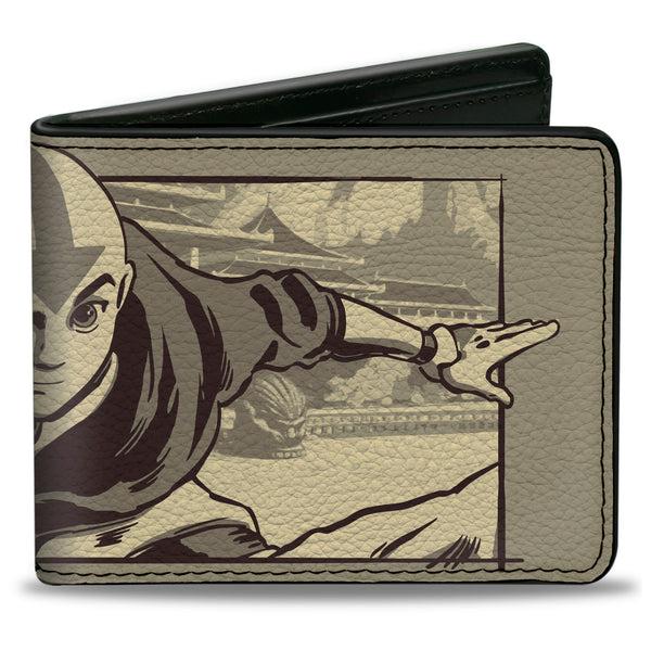 Buckle-Down Bi-Fold Wallet - Avatar the Last Airbender Aang Garden Pose Grays