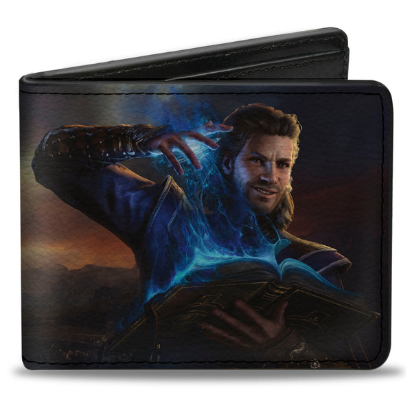 Buckle-Down Bi-Fold Wallet - BALDUR'S GATE III Gale Magic Pose Scene and Title Logo
