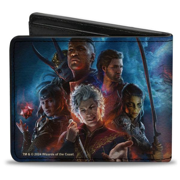 Buckle-Down Bi-Fold Wallet - BALDUR'S GATE III Group Pose Scenes And Title Logo Grays
