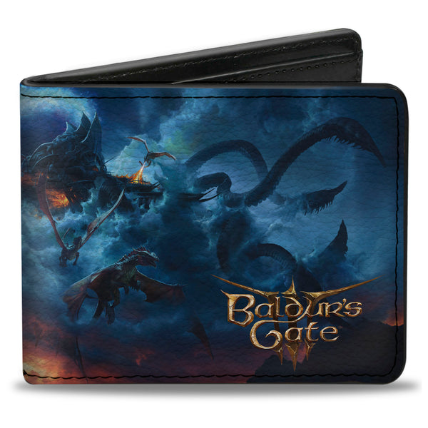 Buckle-Down Bi-Fold Wallet - BALDUR'S GATE III Group Pose Scenes and Title Logo Grays