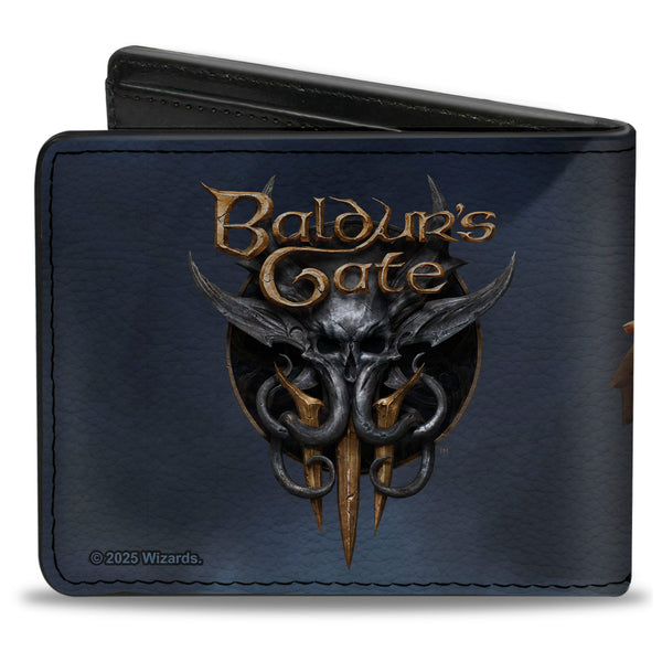 Buckle-Down Bi-Fold Wallet - BALDUR'S GATE Lae'zel Sword Pose And Title Logo