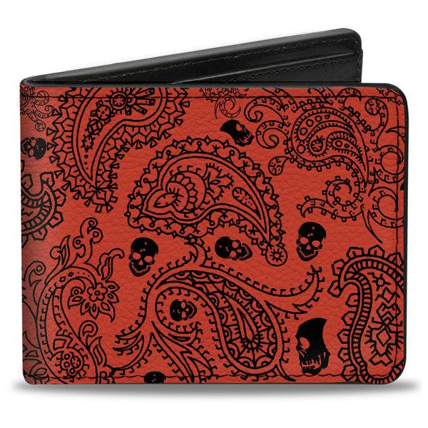 Buckle-Down Bi-Fold Wallet - Bandana Skulls Orange Black