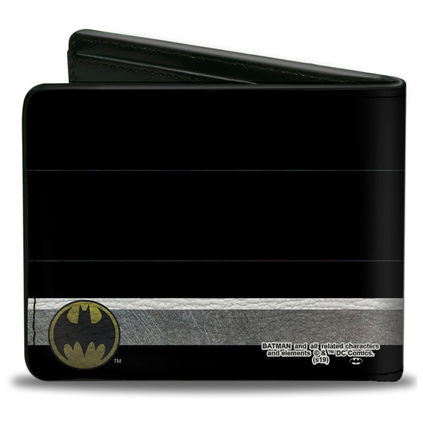 Buckle-Down Bi-Fold Wallet - Bat Signal Corner Weathered Black Yellow Black