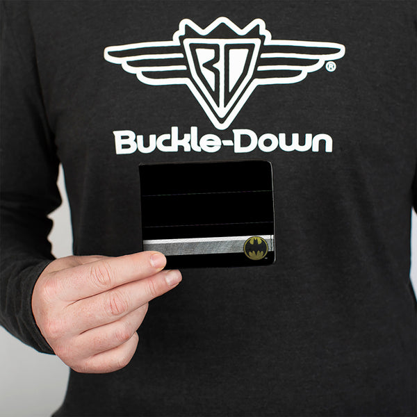 Buckle-Down Bi-Fold Wallet - Bat Signal Corner Weathered Black Yellow Black
