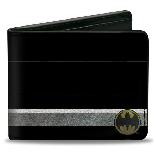Buckle-Down Bi-Fold Wallet - Bat Signal Corner Weathered Black Yellow Black