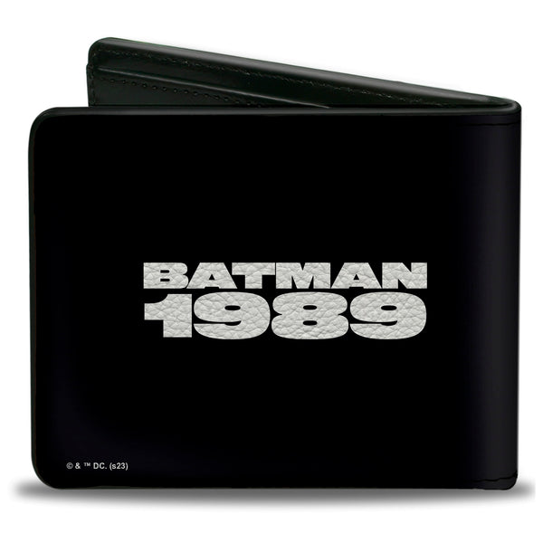 Buckle-Down Bi-Fold Wallet - Batman 1989 Jump Pose And Quote Black/White