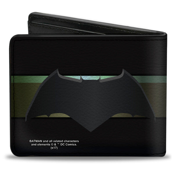 Buckle-Down Bi-Fold Wallet - Batman 2017 Icon Stripe Black Gold-Fade