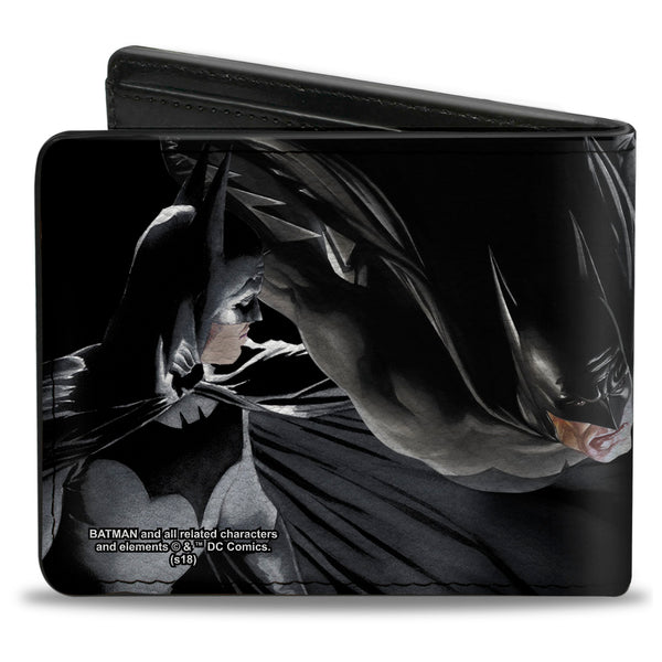 Buckle-Down Bi-Fold Wallet - Batman 4-Vivid Action Poses Black
