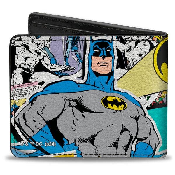 Buckle-Down Bi-Fold Wallet - BATMAN 75 Classic Comic Book Panels Collage Multi Color