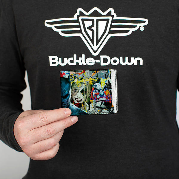 Buckle-Down Bi-Fold Wallet - Batman And Gotham City Villains Torn Faces Graffiti Collage2