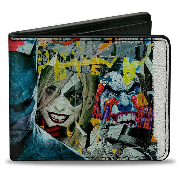 Buckle-Down Bi-Fold Wallet - Batman and Gotham City Villains Torn Faces Graffiti Collage2