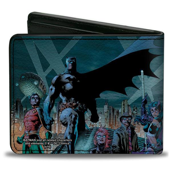 Buckle-Down Bi-Fold Wallet - Batman Issue #619 Hush 9-Character Gotham City Skyline Cover Pose