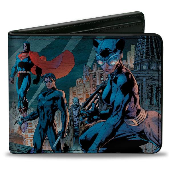 Buckle-Down Bi-Fold Wallet - Batman Issue #619 Hush 9-Character Gotham City Skyline Cover Pose