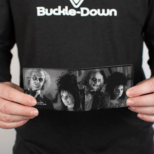 Buckle-Down Bi-Fold Wallet - Beetlejuice And Lydia Wedding Scene Blocks Black/White
