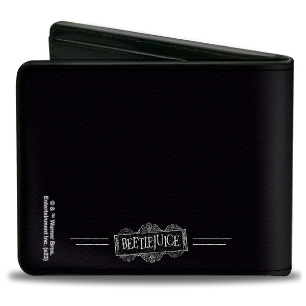 Buckle-Down Bi-Fold Wallet - Beetlejuice ONE BIG DARK ROOM Lydia Quote Black/White