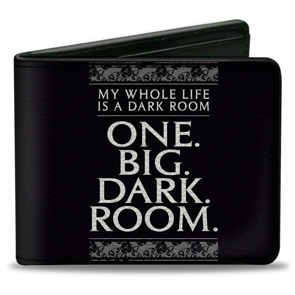Buckle-Down Bi-Fold Wallet - Beetlejuice ONE BIG DARK ROOM Lydia Quote Black/White