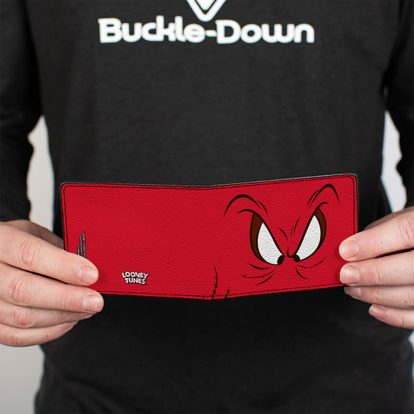 Buckle-Down Bi-Fold Wallet - Bi-Fold Wallet - Gossamer Eyes CLOSE-UP Red Black White