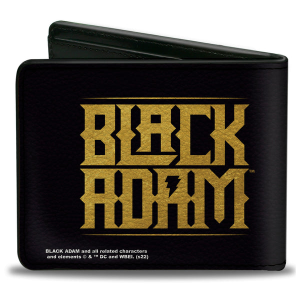 Buckle-Down Bi-Fold Wallet - Black Adam Pose + Title Logo Black Yellows