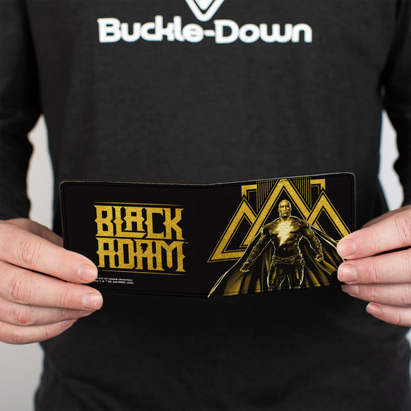 Buckle-Down Bi-Fold Wallet - Black Adam Pose + Title Logo Black Yellows