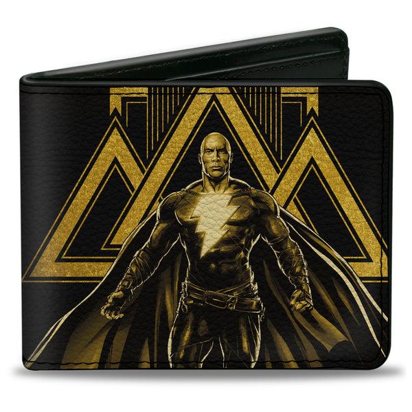Buckle-Down Bi-Fold Wallet - Black Adam Pose + Title Logo Black Yellows