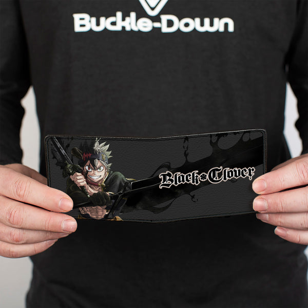 Buckle-Down Bi-Fold Wallet - BLACK CLOVER Black Asta Anti Magic Weapons Pose And Title Logo Black