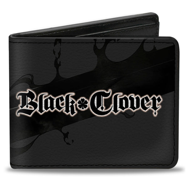 Buckle-Down Bi-Fold Wallet - BLACK CLOVER Black Asta Anti Magic Weapons Pose and Title Logo Black