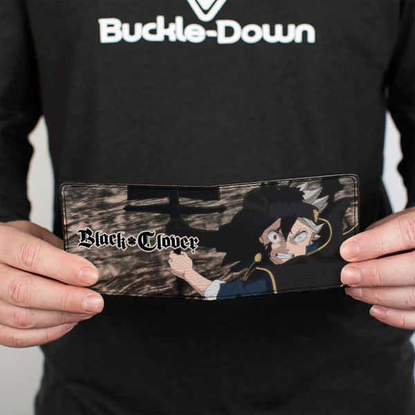 Buckle-Down Bi-Fold Wallet - BLACK CLOVER Black Asta Charging Pose And Title Logo