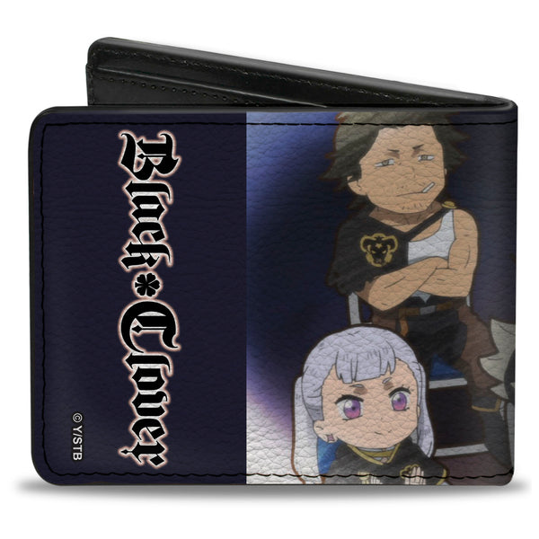 Buckle-Down Bi-Fold Wallet - BLACK CLOVER Seven Chibi Characters Sitting Group And Title Logo
