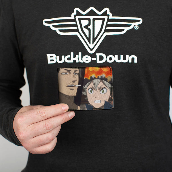 Buckle-Down Bi-Fold Wallet - BLACK CLOVER Three Character Pose Blocks And Title Logo