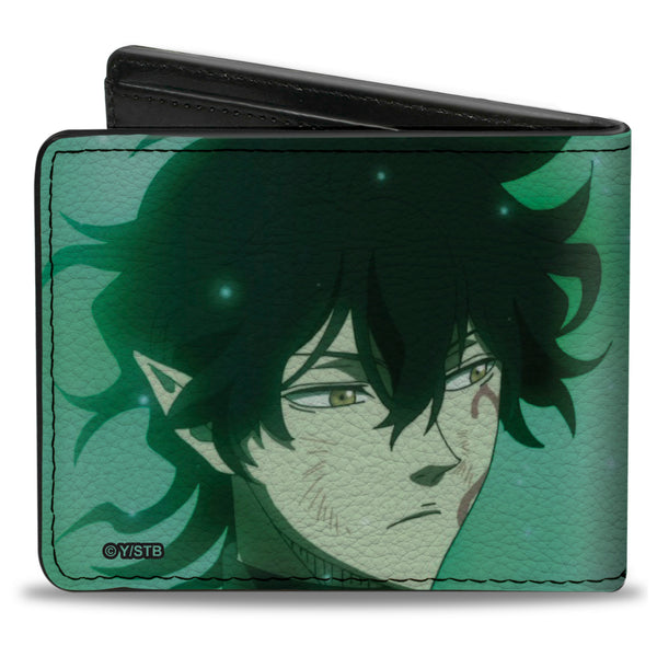 Buckle-Down Bi-Fold Wallet - BLACK CLOVER Yuno Grinberryall And Sylph Pose With Title Logo Greens