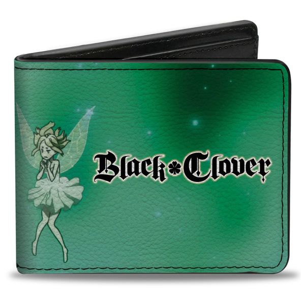 Buckle-Down Bi-Fold Wallet - BLACK CLOVER Yuno Grinberryall and Sylph Pose with Title Logo Greens