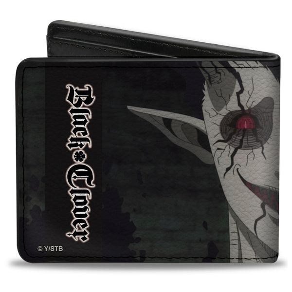 Buckle-Down Bi-Fold Wallet - BLACK CLOVER Zagra Face Close-Up And Title Logo Black