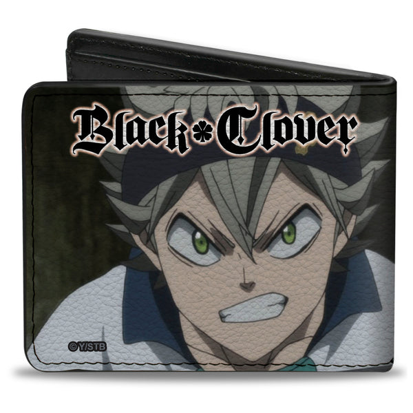 Buckle-Down Bi-Fold Wallet - BLACK CLOVER Zora And Asta Faces And Title Logo Black