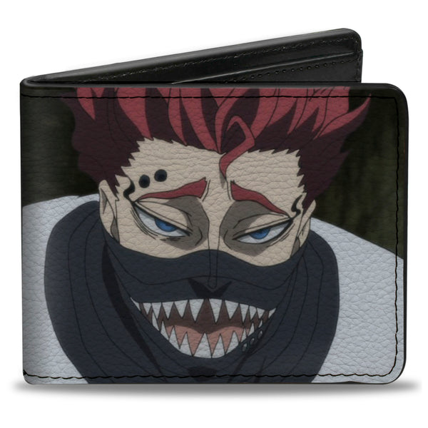 Buckle-Down Bi-Fold Wallet - BLACK CLOVER Zora and Asta Faces and Title Logo Black