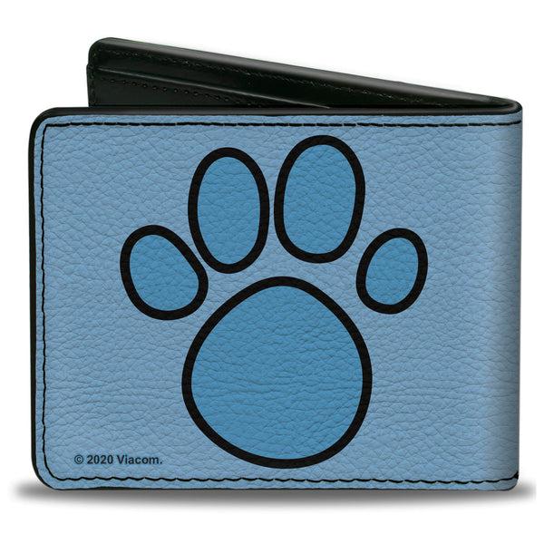 Buckle-Down Bi-Fold Wallet - Blue's Clues Blue Face + Paw Print Blues