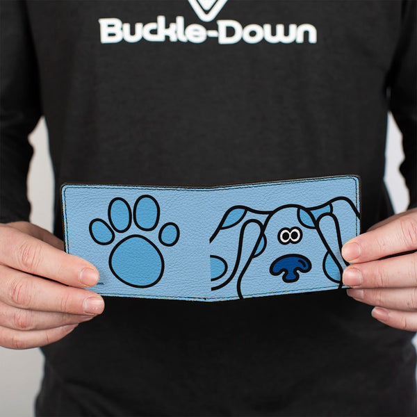 Buckle-Down Bi-Fold Wallet - Blue's Clues Blue Face + Paw Print Blues