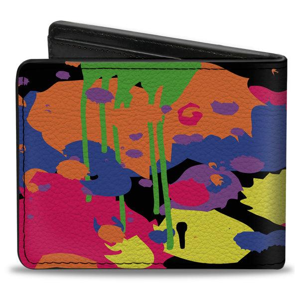 Buckle-Down Bi-Fold Wallet - Buckle-Down Paint Splatter Black Neon