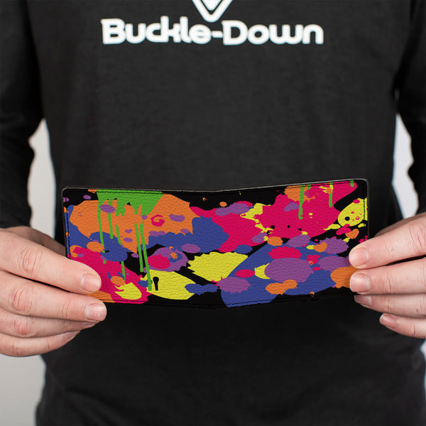 Buckle-Down Bi-Fold Wallet - Buckle-Down Paint Splatter Black Neon