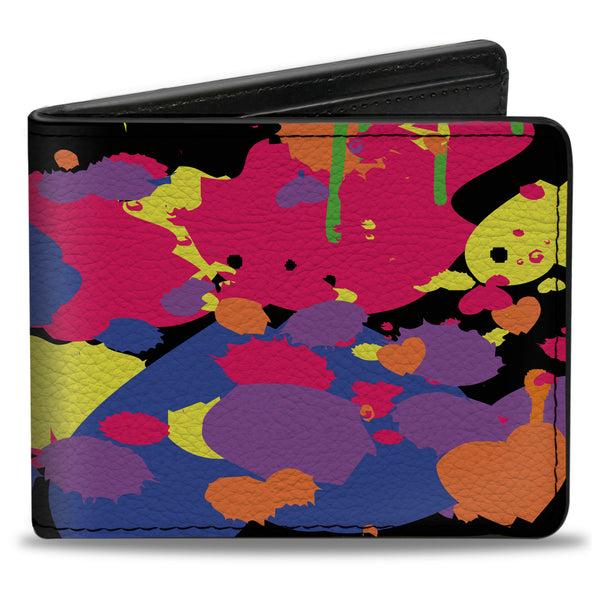 Buckle-Down Bi-Fold Wallet - Buckle-Down Paint Splatter Black Neon