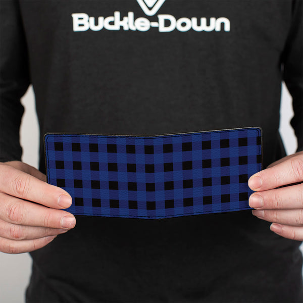 Buckle-Down Bi-Fold Wallet - Buffalo Plaid Black Blue