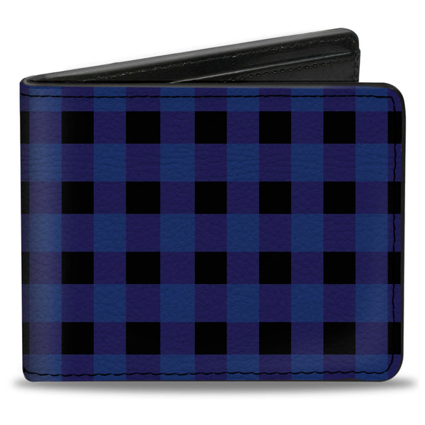 Buckle-Down Bi-Fold Wallet - Buffalo Plaid Black Blue