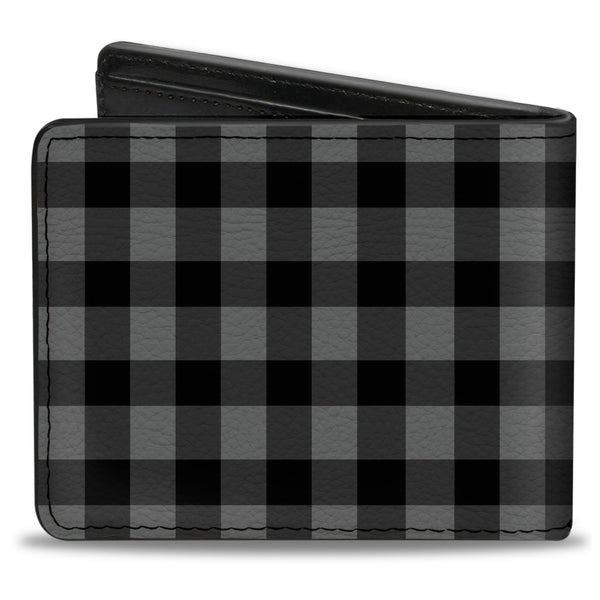 Buckle-Down Bi-Fold Wallet - Buffalo Plaid Black Gray