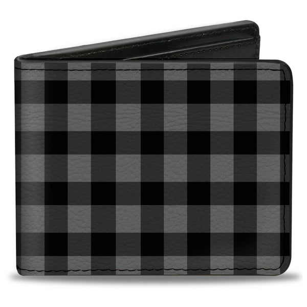 Buckle-Down Bi-Fold Wallet - Buffalo Plaid Black Gray