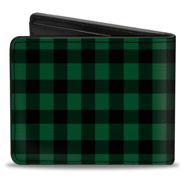 Buckle-Down Bi-Fold Wallet - Buffalo Plaid Black Green