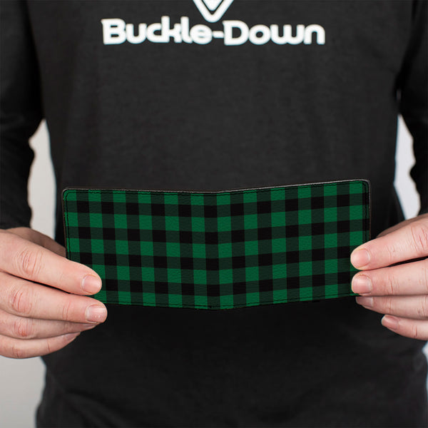 Buckle-Down Bi-Fold Wallet - Buffalo Plaid Black Green