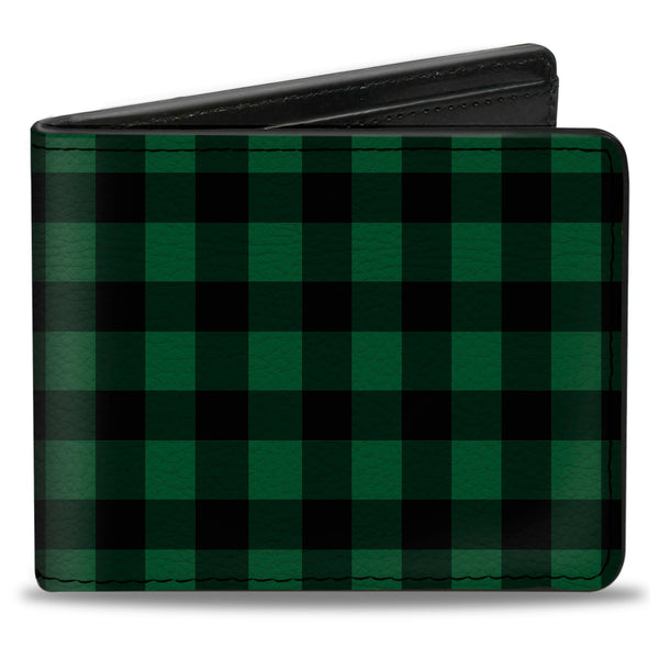 Buckle-Down Bi-Fold Wallet - Buffalo Plaid Black Green
