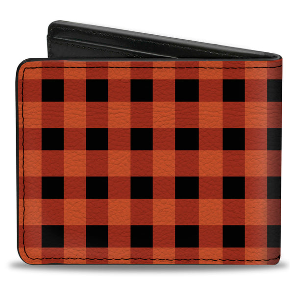 Buckle-Down Bi-Fold Wallet - Buffalo Plaid Black Orange