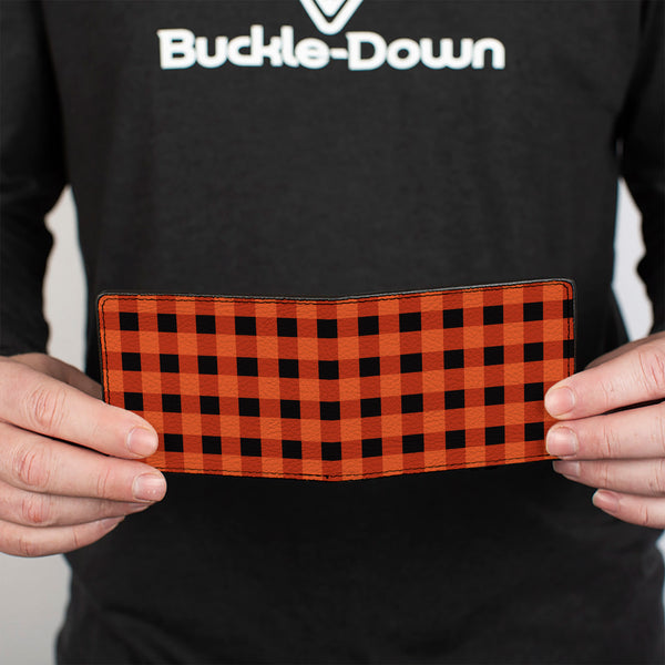 Buckle-Down Bi-Fold Wallet - Buffalo Plaid Black Orange