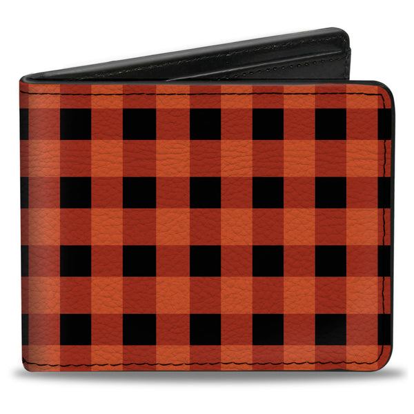 Buckle-Down Bi-Fold Wallet - Buffalo Plaid Black Orange