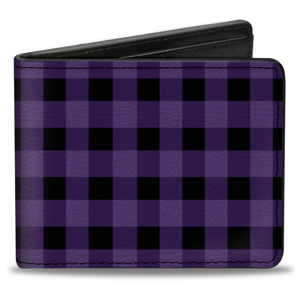 Buckle-Down Bi-Fold Wallet - Buffalo Plaid Black Purple
